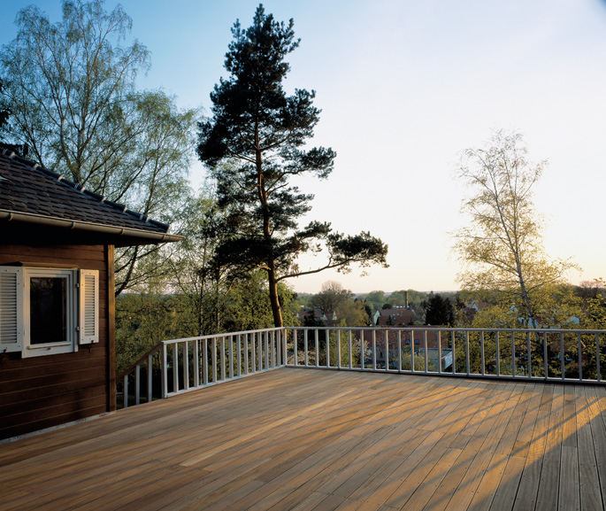 Blick von der Dachterrasse auf Caputh